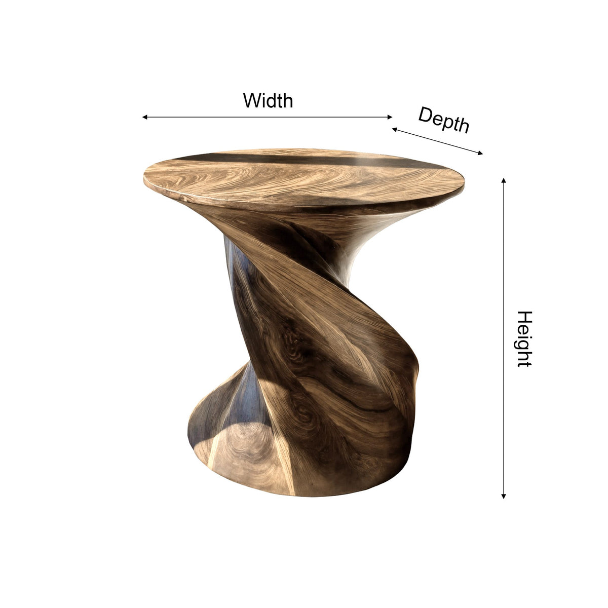 Lunara Sculpted Solid Wood Side Table