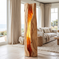 Solvaryn Sculpted Live Edge Integrated LED Wood Floor Lamp