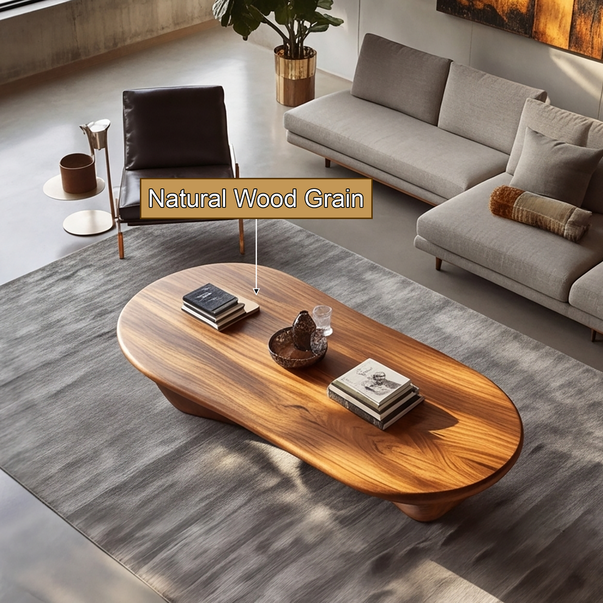 Valthera Sculpted Solid Wood Coffee Table