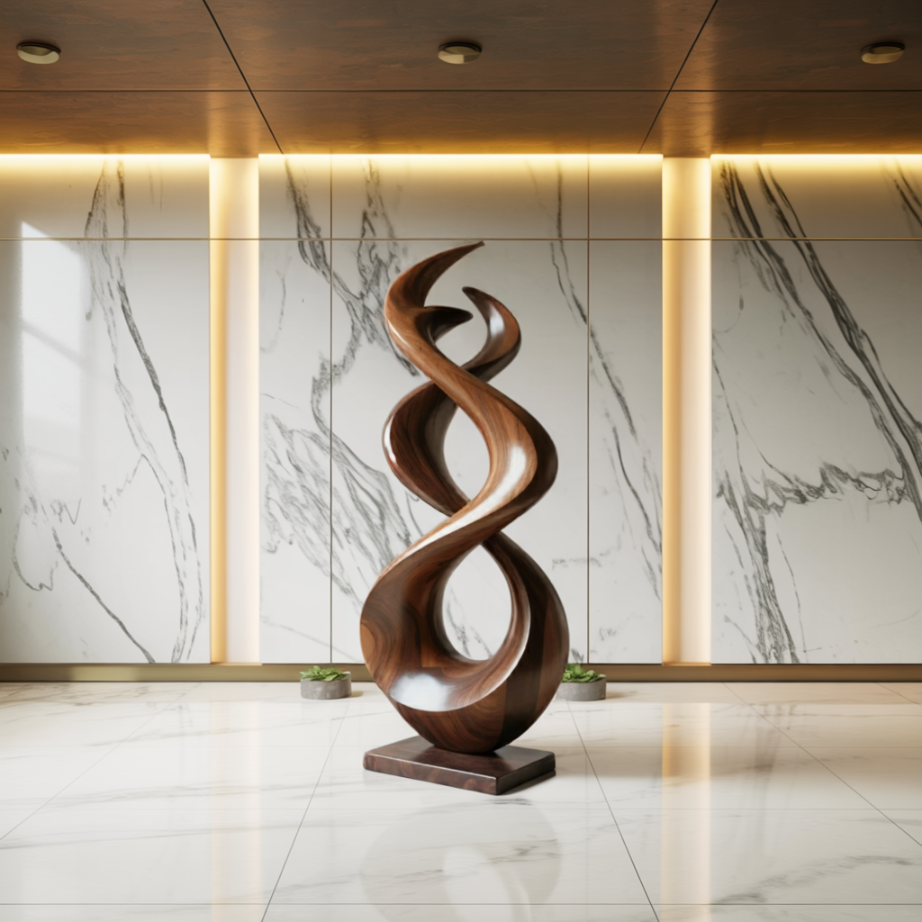 Rustic Abstract Sculpture For Outdoor Garden